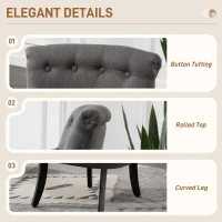 HOMCOM Fabric Single Sofa Dining Chair Tub Chair Upholstered W/ Pillow Solid Wood Leg Home Living Room Furniture Charcoal Grey(m-5)