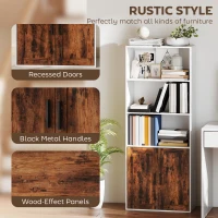 HOMCOM 5-Tier Bookcase with Adjustable Shelf - Rustic Brown(m-6)