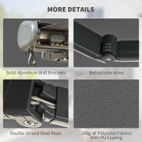 Outsunny 3.5 x 3 m Electric Awning with Remote Controller, Aluminium Frame DIY Retractable Awning, UV50+ Sun Shade Canopy for Garden Patio Deck Door Window, Light Grey(m-7)