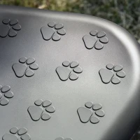 PawHut Carrinho de animais de estimação dobrável com rodas Correias de segurança e cesto de armazenamento 109,5x57,5x106,5 cm Cinza e preto(m-17)