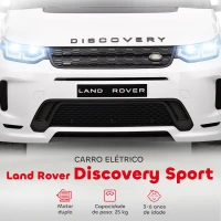 AIYAPLAY Carro Elétrico para Crianças acima de 3 Anos com Licença Land Rover Discovery Sport Carro Elétrico Infantil com Bateria 12V Controlo Remoto Faróis Buzina e Música 106x65,5x51 cm Branco(m-4)