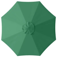 Outsunny Telo di Ricambio per Ombrellone da 3 m a 8 Stecche, Poliestere Anti UV 50+, Verde(m-11)