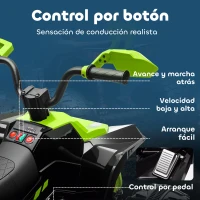 AIYAPLAY Quad Eléctrico para Niños de 3-8 Años 24V con 2 Motores Velocidad hasta 6,5 km/h Ruedas con Suspensión Verde(m-9)