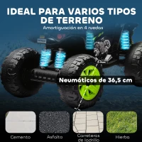 AIYAPLAY Quad Eléctrico para Niños de 3-8 Años 24V con 2 Motores Velocidad hasta 6,5 km/h Ruedas con Suspensión Verde(m-7)