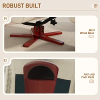 HOMCOM Rocking Recliner Chair with Footstool, PU Leather Recliner Armchair with Wood Base, Upholstered Reclining Chair for Living Room Bedroom, Cream(m-7)