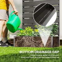 Outsunny Raised Bed for Garden, Planter with Trellis for Climbing Plants, Vines, Planter Box with Drainage Gap, Black(m-7)