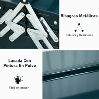 DURHAND Caja de Herramientas Metálica Plegable con 5 Bandejas y Asa para Taller Garaje 45x20x34,5 cm Verde Oscuro(m-6)