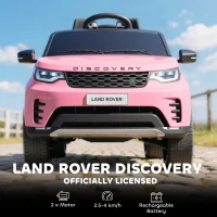 AIYAPLAY Land Rover Discovery Licensed 12V Kids Electric Car with Remote, 4 Wheel Suspension, Slow Start, Lights, Music, Pink(m-4)