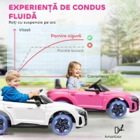 HOMCOM Mașină Electrică pentru Copii 3-5 Ani cu Telecomandă, Suspensii și Claxon, 103x58x41 cm, Roz(m-7)