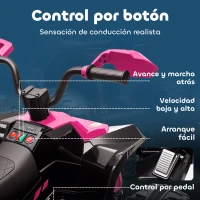 AIYAPLAY Quad Eléctrico para Niños de 3-8 Años 24V con 2 Motores Velocidad hasta 6,5 km/h Ruedas con Suspensión Rosa(m-9)
