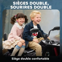 AIYAPLAY Quad électrique enfant 24V, voiture électrique enfants ATV, double moteur, phares, port USB et MP3, 109x68,5x76cm, noir(m-5)