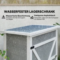Outsunny Geräteschuppen mit Regalböden wetterbeständig 75 x 56 x 115cm Grau(m-5)