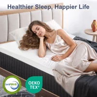 HOMCOM Matelas ergonomique en mousse à mémoire de forme et soutien en 7 zones avec ressorts ensachés(m-4)