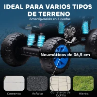 AIYAPLAY Quad Eléctrico para Niños de 3-8 Años 24V con 2 Motores Velocidad hasta 6,5 km/h Ruedas con Suspensión Azul(m-7)