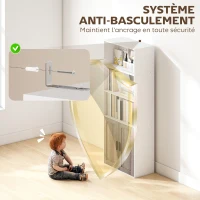 HOMCOM Bibliothèque meuble de rangement 5 niveaux avec compartiments ouverts et 1 placard, 60 x 30 x 149,5 cm, blanc(m-7)