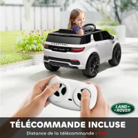 AIYAPLAY Voiture électrique pour enfants Land Rover Discovery Sport, 12V avec télécommande, lumières LED, pour 3-6 ans, blanc(m-7)