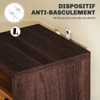 HOMCOM Lot de 2 étagères colonnes armoire de rangement CD-DVD 12 compartiments 21 x 19,2 x 88,3 cm capacité 160 CD marron(m-7)