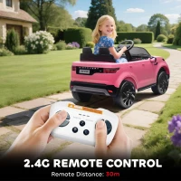 AIYAPLAY Land Rover Discovery Licensed 12V Kids Electric Car with Remote, 4 Wheel Suspension, Slow Start, Lights, Music, Pink(m-7)