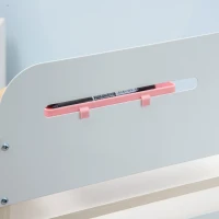 HOMCOM Ensemble Bureau et Chaise pour Enfants à Partir de 3 Ans Ajustable, Table Inclinable à 60° avec Tiroir et Étagères, Rose(m-4)