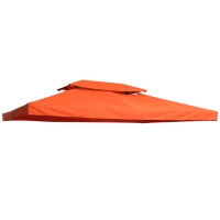 Outsunny Acoperiș de Înlocuire pentru Pavilionuri de Grădină 3x4m Poliester Culoare Cafea(m-6)