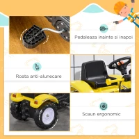 Homcom Excavator Copii 3 Ani – Cu Pedale, Cupa & Volan Functional(m-5)