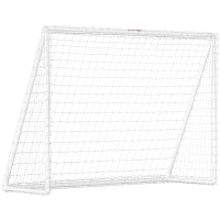 SPORTNOW Fußballtor, robustes Netz, Kunststoff-Rahmen, Heringe, 240L x 90B x 180H cm, Weiß(m-1)