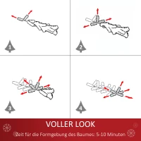 HOMCOM Mini kunstkerstboom 60 cm met sneeuwlook – 67 takken, cementvoet(m-6)