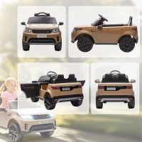 AIYAPLAY Land Rover Discovery Licensed 12V Kids Electric Car with Remote, 4 Wheel Suspension, Slow Start, Lights, Music, Khaki(m-9)