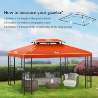 Outsunny Acoperiș de Înlocuire pentru Pavilionuri de Grădină 3x4m Poliester Culoare Cafea(m-3)