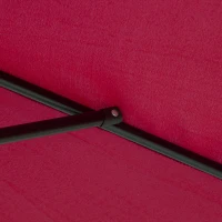 Outsunny 3m Parasol Patio Umbrella, Outdoor Sun Shade with Tilt and Crank Handle for Balcony, Bench, Garden, Wine Red(m-11)