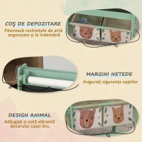 AIYAPLAY Tabla pentru copii 3 in 1  cu 2 containere sevalet de arta din lemn pentru copii 3-8 ani verde pentru scoala mobilier camera copilului birou pentru copii mici(m-5)