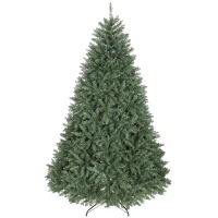 HOMCOM Albero di Natale artificiale 210 cm, realistico con 2641 punte di rami, supporto in metallo, Verde(m-7)