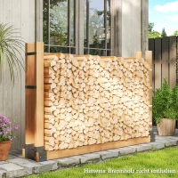 Outsunny Set de 2 supports pour bûches de cheminée intérieur 72x43x30cm en métal noir avec longueur ajustable(m-2)