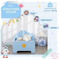 Zonekiz Pat Copii 3–6 Ani – Design Spatial, Albastru Deschis(m-6)