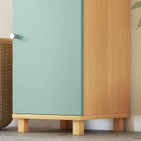 HOMCOM Mobiletto da bagno con 2 ante e 2 scomparti aperti, ripiani regolabili, 30 x 30 x 166 cm, Verde(m-5)