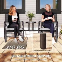 Outsunny Gliding Jack and Jill Seat, with Glass-Top Table - Brown/Grey(m-7)