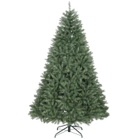 HOMCOM Albero di Natale artificiale 210 cm, realistico con 2641 punte di rami, supporto in metallo, Verde(m-1)