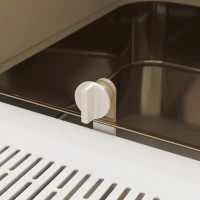 PawHut Lettiera per Gatti Chiusa in Acciaio Inossidabile, con Pala, 70 x 50 x 46,5 cm, Bianco(m-5)