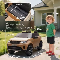AIYAPLAY Land Rover Discovery Licensed 12V Kids Electric Car with Remote, 4 Wheel Suspension, Slow Start, Lights, Music, Khaki(m-3)
