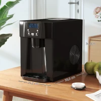 HOMCOM Máquina de hielo con dispensador de agua, fabricante de hielo, 12kg en 24h, 9 cubitos en 6-10 minutos, 25,2x38,9x36,3cm, negro(m-3)