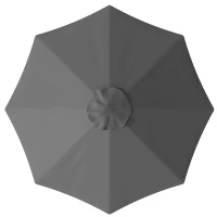 Outsunny Telo di Ricambio per Ombrellone da 3 m a 8 Stecche, Poliestere Anti UV 50+, Grigio(m-10)