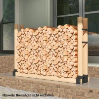 Outsunny Set da 2 pezzi Portalegna, in metallo, regolabile in lunghezza,72x43x30cm Nero(m-5)