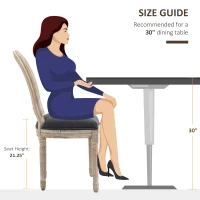 HOMCOM Set of 2 Dining Chairs - Louis XVI Style Medallion Living Room Chair - Solid Carved, Patinated Wood(m-7)