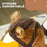 AIYAPLAY Cal Balansoar pentru Copii 18-36 Luni cu Sunete, Bază din Lemn și Centură de Siguranță, 68x33x45 cm, Maro(m-5)