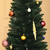 HOMCOM Sapin de Noël artificiel 180 cm, arbre de Noël slim avec 380 pointes de branche, support en métal pliable, vert(m-8)