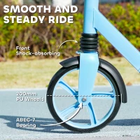 AIYAPLAY Foldable Kids Scooter with Adjustable Handlebar, 200mm Big Wheel, Rear Fender Brake, for Ages 6-12 Years, Blue(m-5)