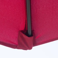 Outsunny 3m Parasol Patio Umbrella, Outdoor Sun Shade with Tilt and Crank Handle for Balcony, Bench, Garden, Wine Red(m-10)