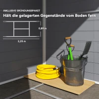 Outsunny Gerätehaus, Gartenhaus, Geräteschuppen mit Lüftungsfenster, Kunststoff, Metall, 240 x 190 x 180/228, Grau(m-7)