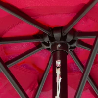 Outsunny 3m Parasol Patio Umbrella, Outdoor Sun Shade with Tilt and Crank Handle for Balcony, Bench, Garden, Wine Red(m-12)