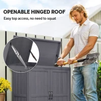 Outsunny Outdoor Garden Storage Shed Tool Wooden Box Double Doors w/ Shelf Hinged Roof(m-4)